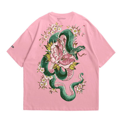 PINK FORBIDDEN SERPENT BLOOM TEE