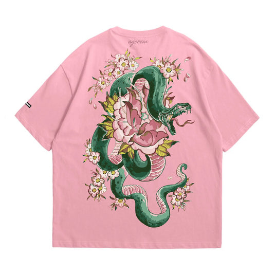 PINK FORBIDDEN SERPENT BLOOM TEE