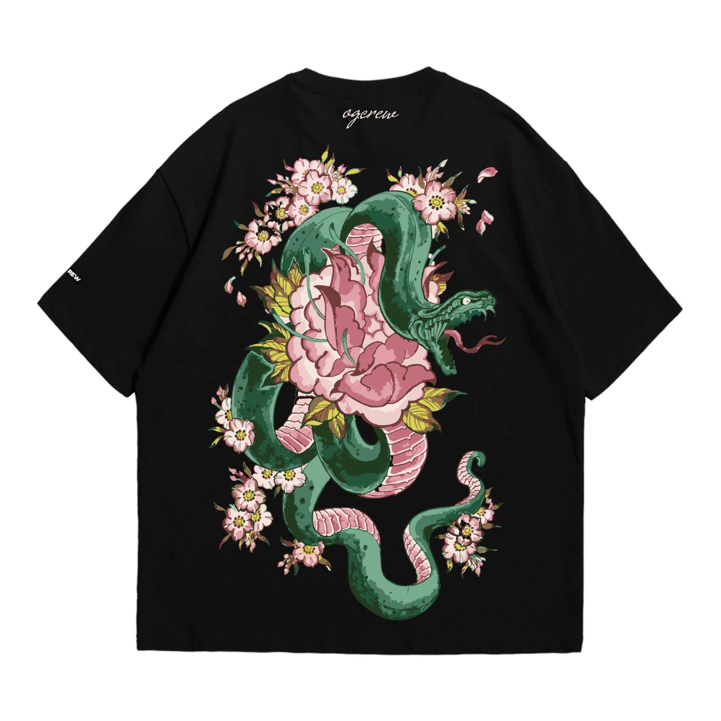 BLACK FORBIDDEN SERPENT BLOOM TEE