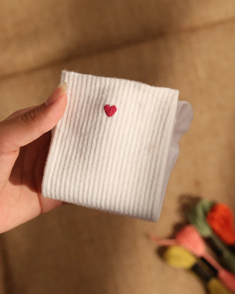 Red Heart Hand Embroidery Socks
