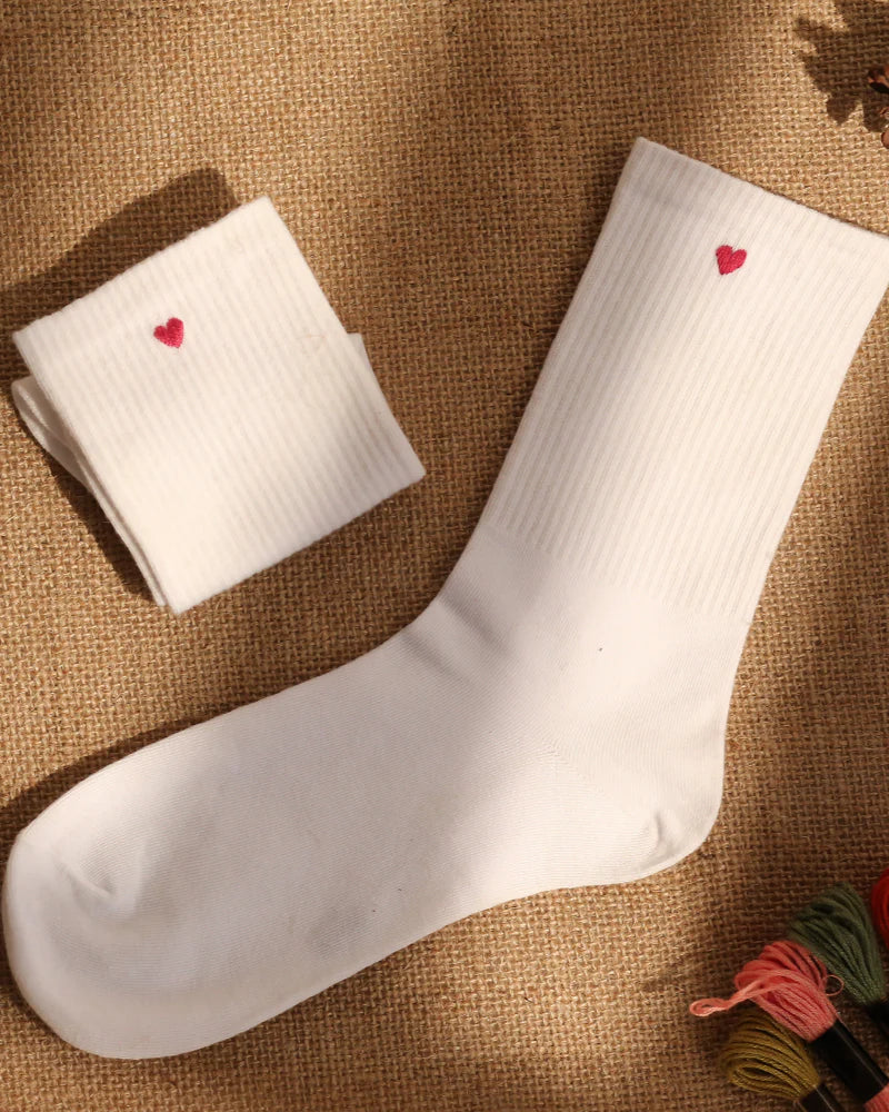 Red Heart Hand Embroidery Socks