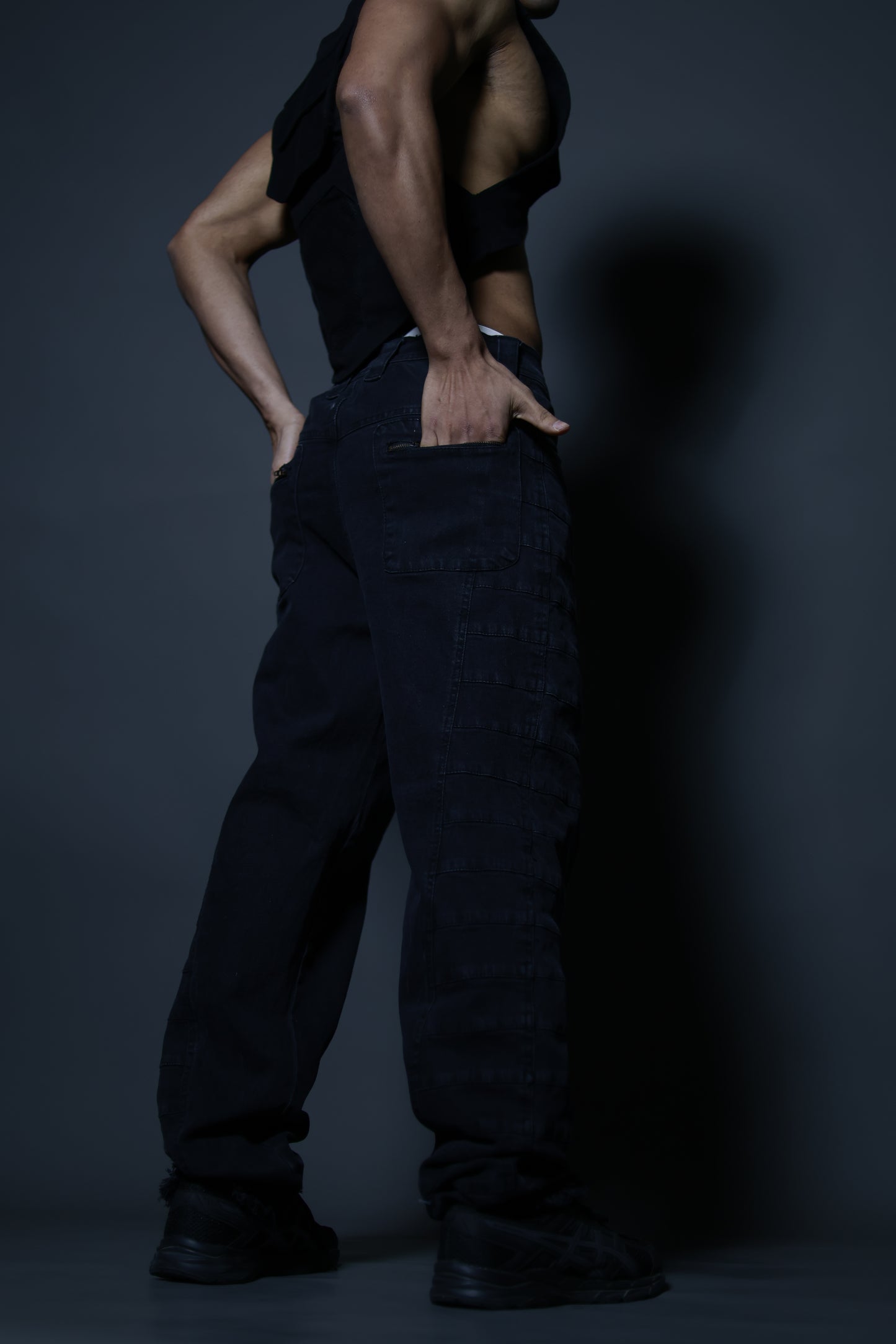 Panel Denim Patch Pant