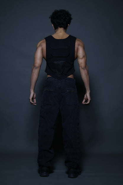 Panel Denim Patch Pant