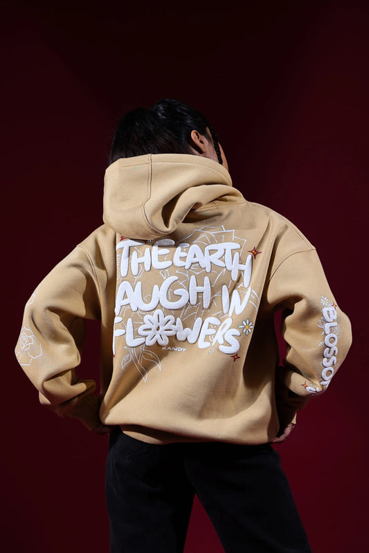 Beige Floral Terrai Hood