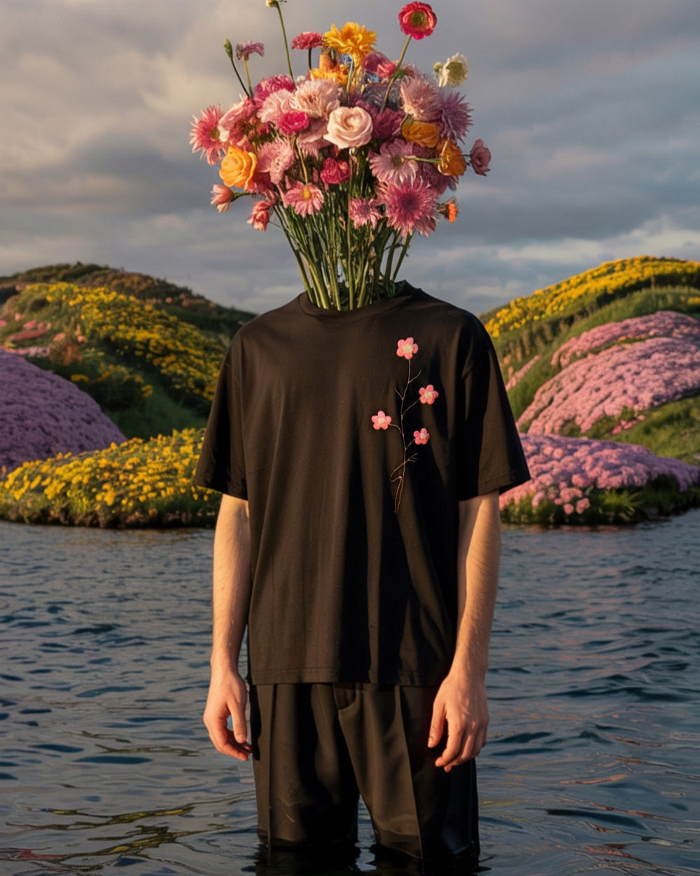 Floral Reverie T-Shirt Black