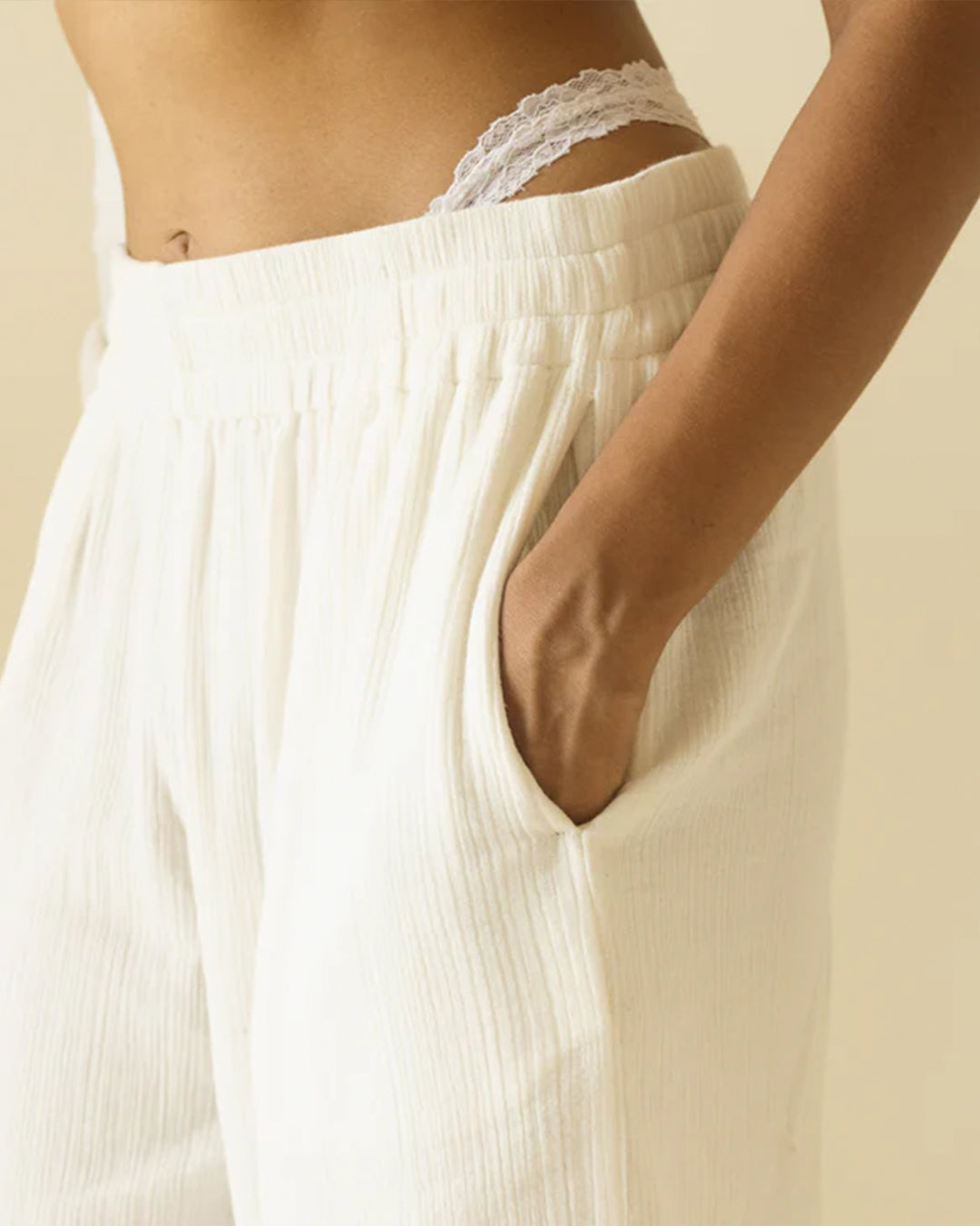 'Ivory' Double Gauze Pant