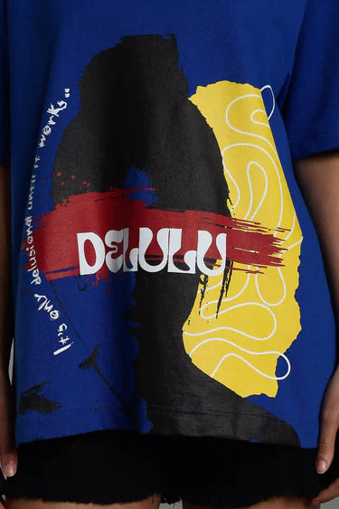 BLUE DELULU OVERSIZED TEE