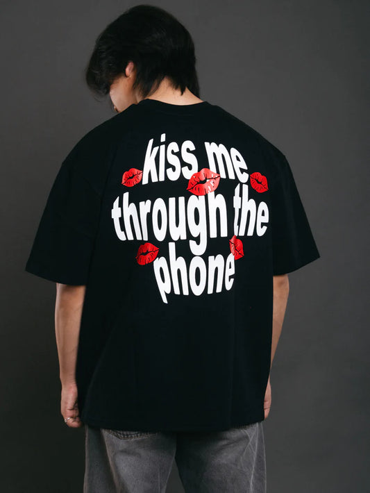 Phone Kiss Black Tee