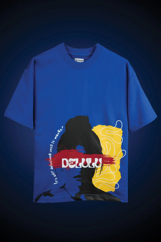 BLUE DELULU OVERSIZED TEE