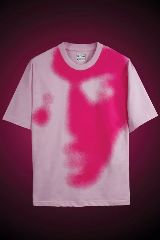 PINK ABSTRACT FACE OVERSIZED