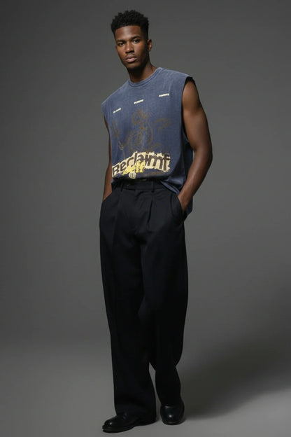 Reclaim Acid Wash Blue Tank Top