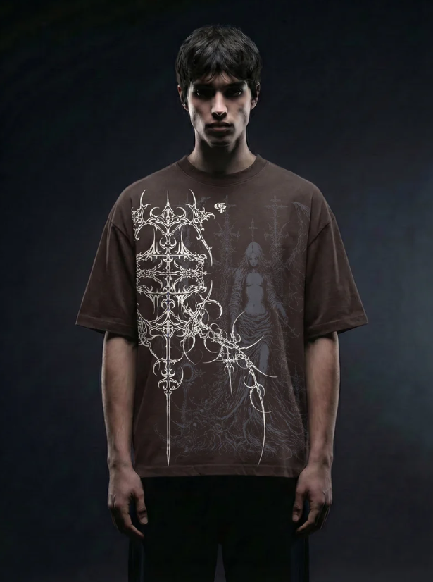 Astra Ash Brown Boxy Oversized Tshirt