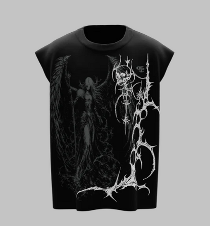 Celest Black Boxy Unisex Vest
