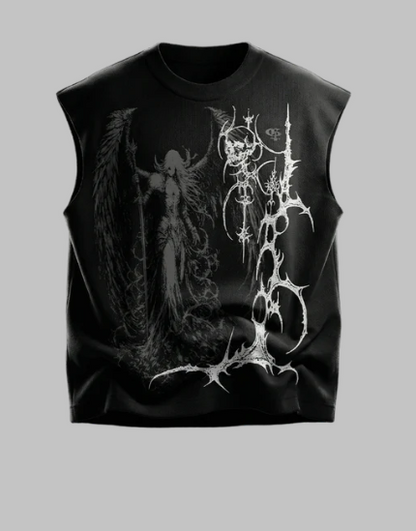 Celest Black Boxy Unisex Vest