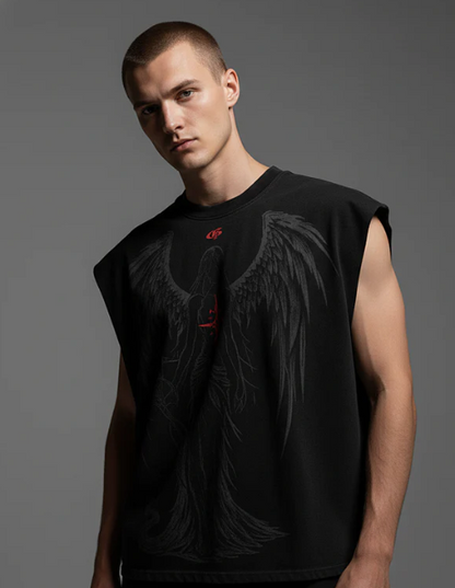 Descent Black Boxy Unisex Vest