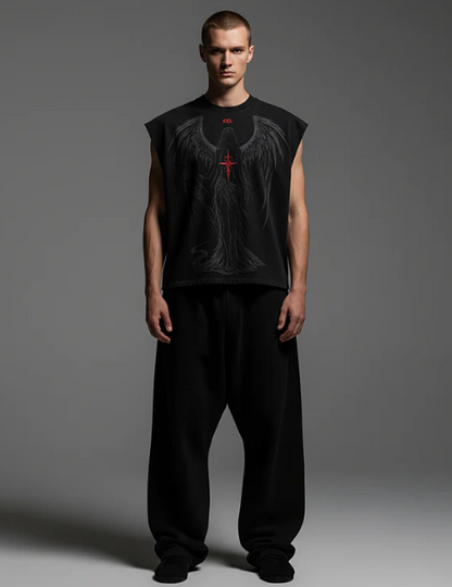 Descent Black Boxy Unisex Vest
