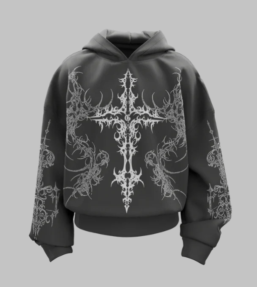 Unholy Dark Grey Boxy Hoodie