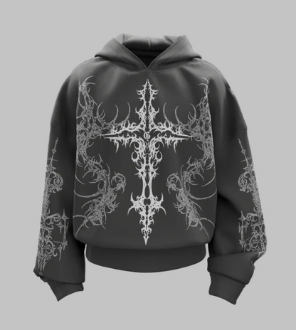Unholy Dark Grey Boxy Hoodie