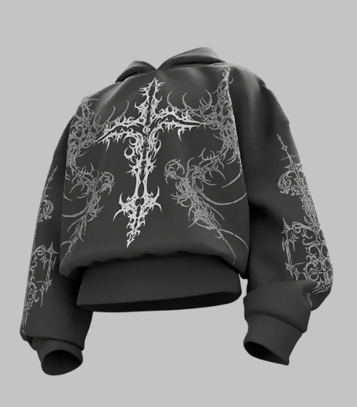 Unholy Dark Grey Boxy Hoodie