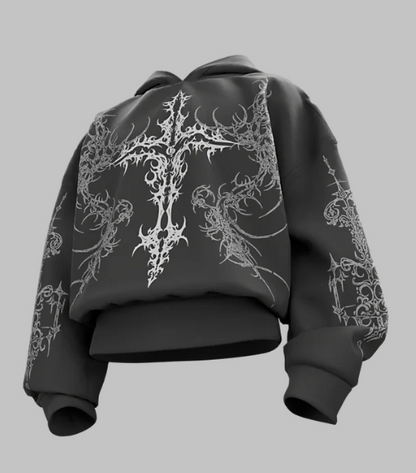 Unholy Dark Grey Boxy Hoodie