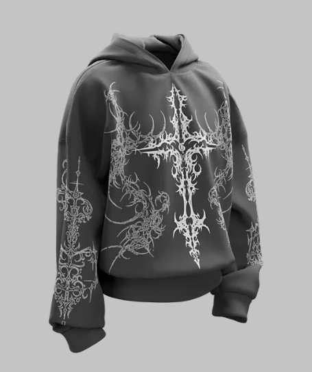 Unholy Dark Grey Boxy Hoodie