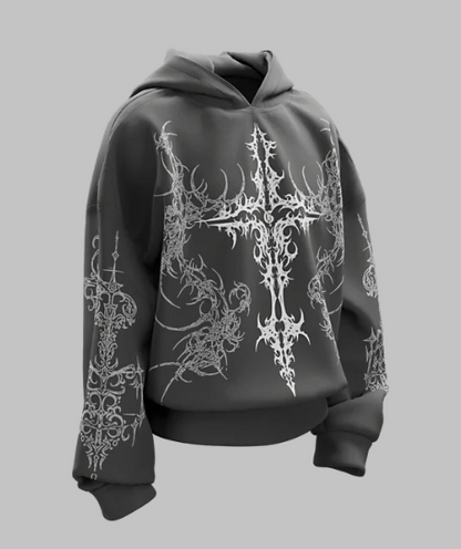 Unholy Dark Grey Boxy Hoodie