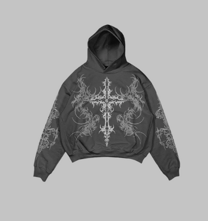 Unholy Dark Grey Boxy Hoodie