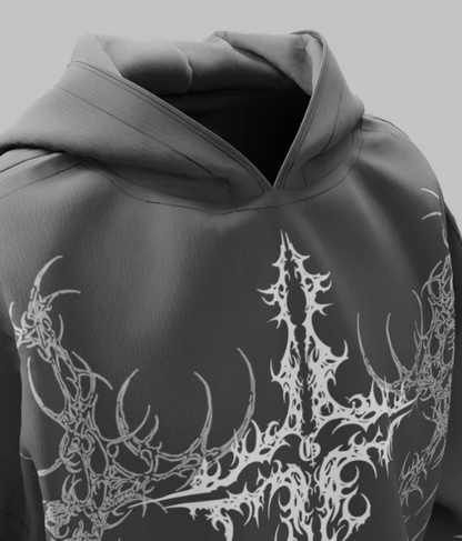 Unholy Dark Grey Boxy Hoodie