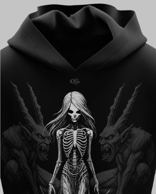 Empress Black Boxy Sleeveless Hoodie