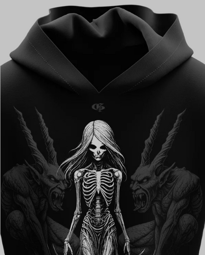 Empress Black Boxy Sleeveless Hoodie