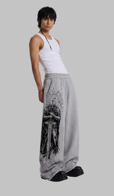 Stryk Grey Unisex Straight Fit Baggy Pants