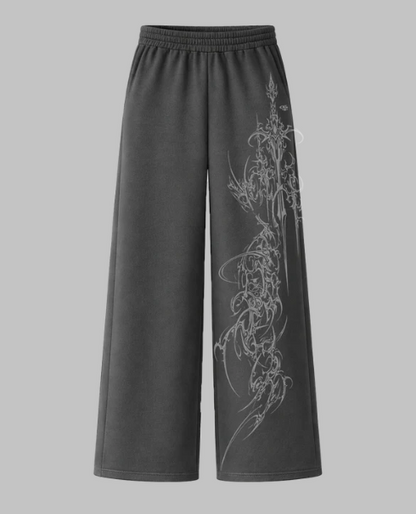 Arch Dark Grey Unisex Straight Fit Baggy Pants