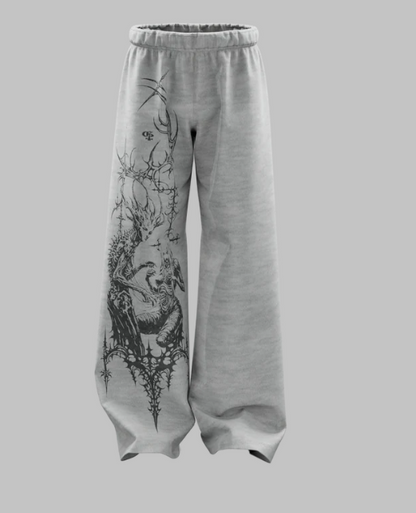 Cruel Grey Unisex Straight Fit Baggy Pants