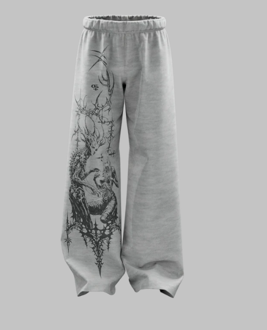 Cruel Grey Unisex Straight Fit Baggy Pants
