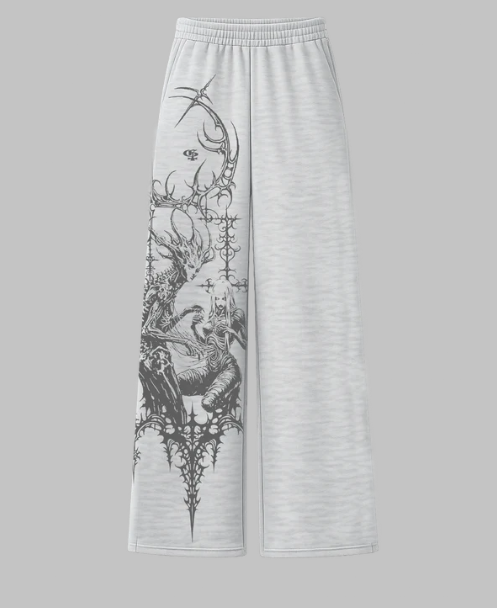 Cruel Grey Unisex Straight Fit Baggy Pants