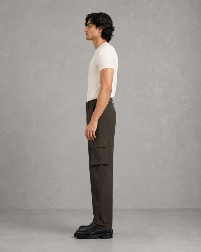 Six Pocket Brown Cargo Without Flap