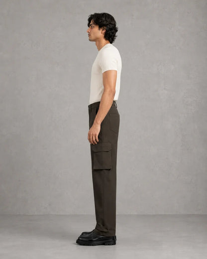 Six Pocket Brown Cargo Without Flap