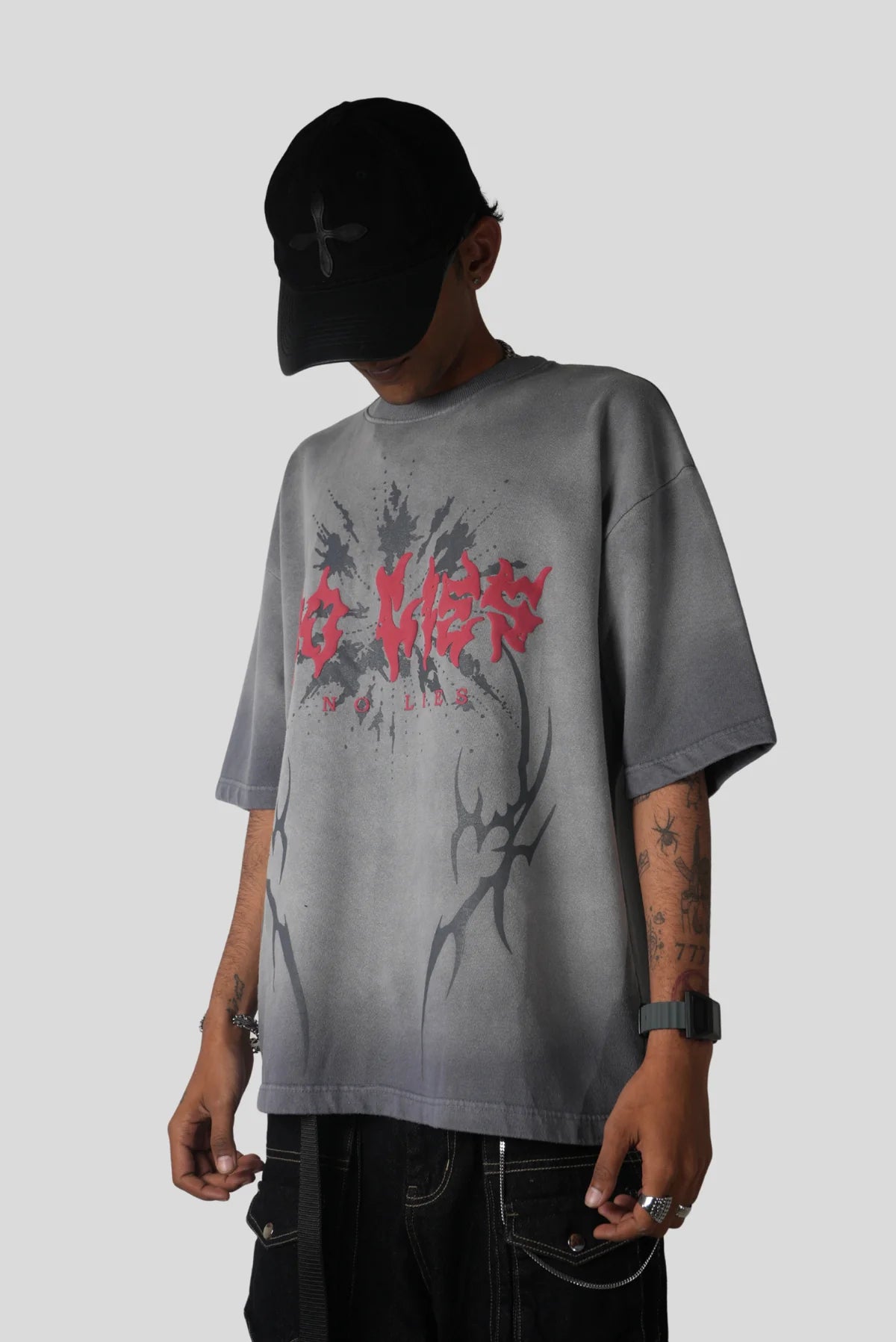 NO LIES GREY TEE / GREASE TEE