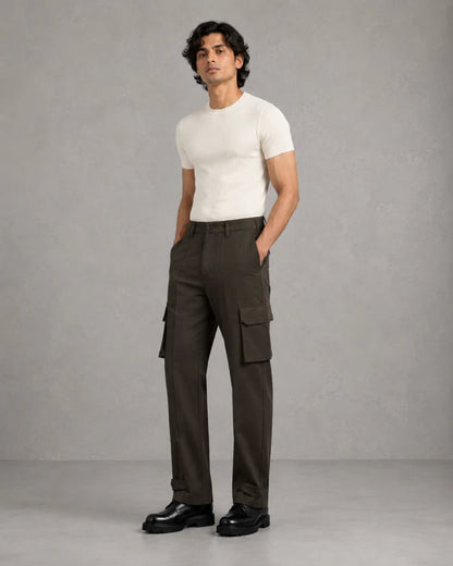 Six Pocket Brown Cargo Without Flap