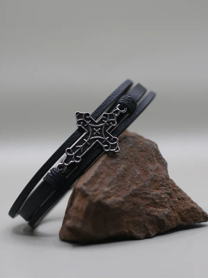 Big Cross Black Bracelet