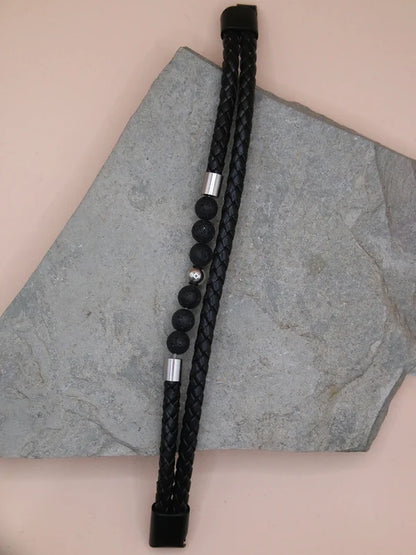 Dual Layer Charcoal Beads Bracelet