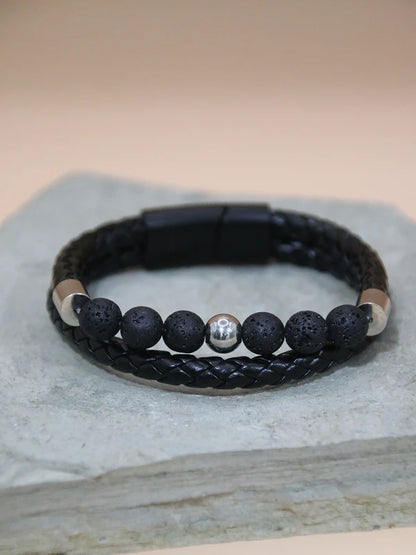 Dual Layer Charcoal Beads Bracelet