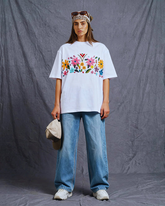 Floral Bliss Tshirt White