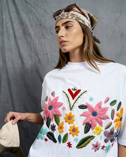 Floral Bliss Tshirt White
