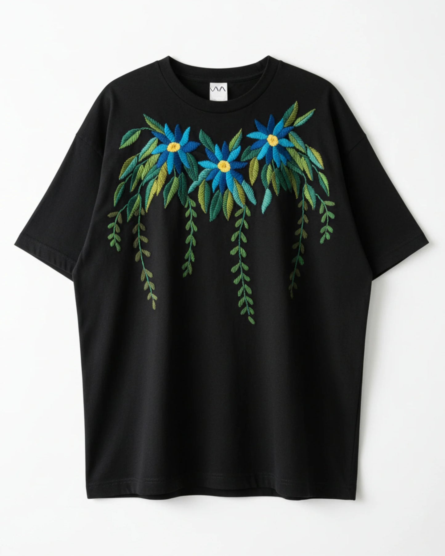 Azure Bloom T-Shirt Black