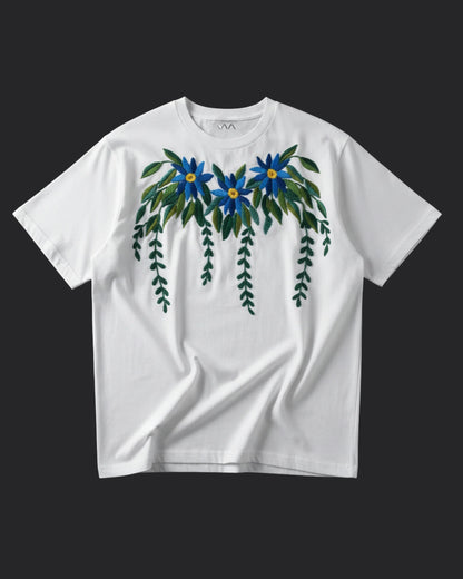 Azure Bloom T-Shirt White