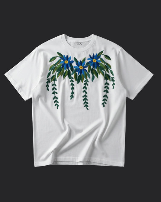 Azure Bloom T-Shirt White