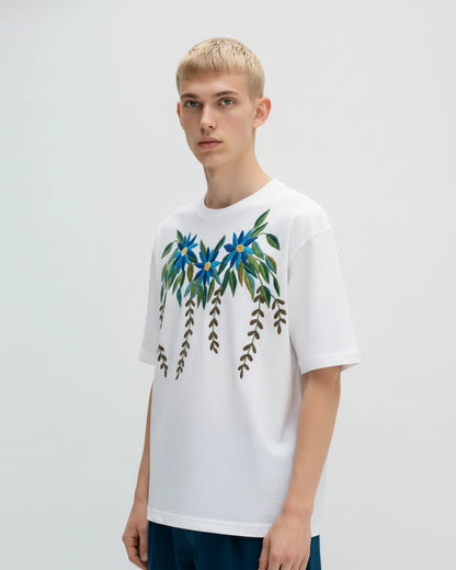 Azure Bloom T-Shirt White