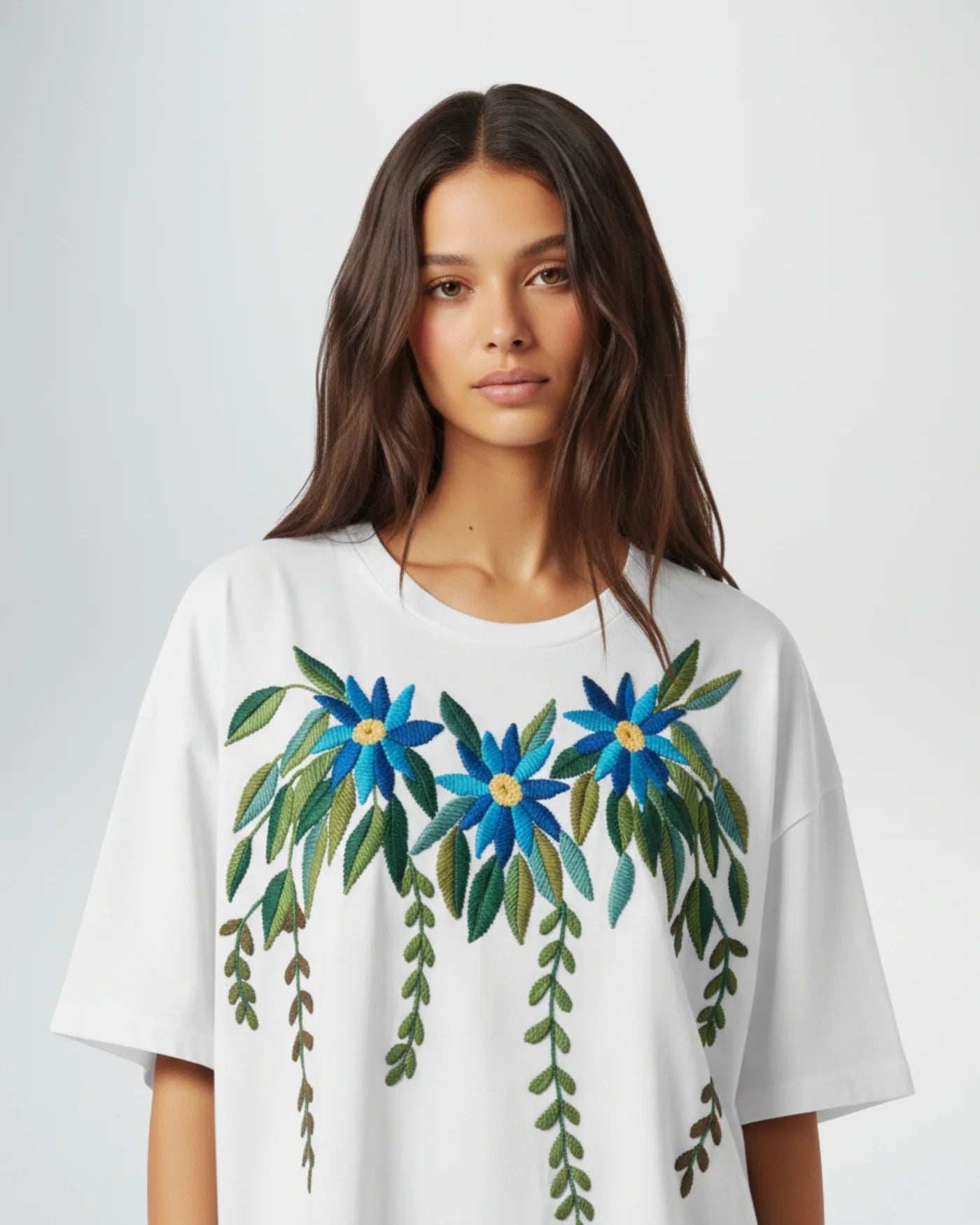 Azure Bloom T-Shirt White