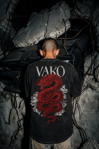 DRAGON BLACK STONEWASH TEE